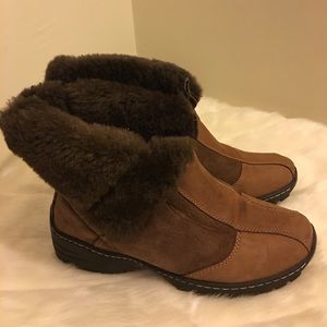 Brown & Tan Leather & Suede Booties